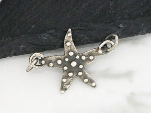 Sterling Silver Artisan Starfish Connector, (AF-480)