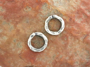 Sterling Silver Artisan Hammered Jump Ring, (AF-488)