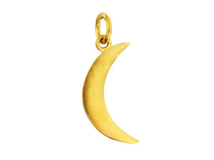 Sterling Silver Vermeil Artisan Handmade Crescent Moon Charm, (AF-403)