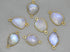 Gold Plated Rainbow Moonstone Faceted Oval Bezel Connector, 14-15 mm, (BZC-2039)