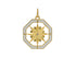 14k Solid Gold & Diamond Enamel Compass Pendant, (14K-DP-002)