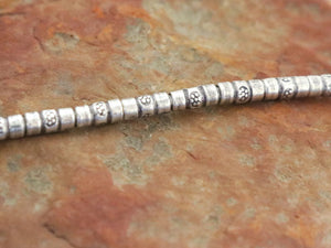 20 of Karen Hill Tribe Silver Imprinted Tubular Beads, 6x3 mm, (TH-8013)