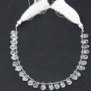 Natural Rock Crystal Faceted Tear Drops, 5x9-5x10 mm, Rich Color, Crystal Gemstone Beads, (RCY-TR-5x9-10)(411)