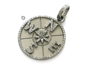 Pave Diamond Compass Pendant, (DPM-1141) - Beadspoint