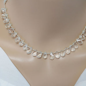 Natural Rock Crystal Faceted Tear Drops, 5x9-5x10 mm, Rich Color, Crystal Gemstone Beads, (RCY-TR-5x9-10)(411)