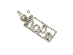 Pave Diamond "Hope" Script Pendant, (DPS-074) - Beadspoint