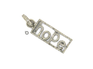 Pave Diamond "Hope" Script Pendant, (DPS-074) - Beadspoint