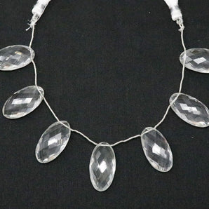 Natural Rock Crystal Faceted Oval Drops, 13x25 mm, Rich Color, Crystal Gemstone Beads, (RCY-OV-13x25)(414)