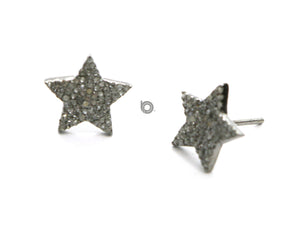 Pave Diamond Star Earrings studs, (DER-1070) - Beadspoint