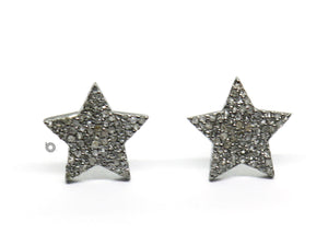 Pave Diamond Star Earrings studs, (DER-1070) - Beadspoint
