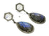 Pave Diamond Rainbow Moonstone & Labradorite Long Dangle Earrings w/ Ear Post, (DER-1071)