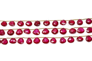 Natural Red Quartz Faceted Heart Drops, 8-9 mm, Rich Color, Quartz Gemstone Beads, (RQZ-HRT-8-9)(419)