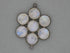 Rainbow Moonstone Faceted Round Coin Flower Connector w/ Antique Finish, 30 mm, (FLR-1136)