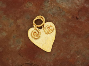 Sterling Silver Vermeil Artisan Spiral Loop Heart Pendant, (AF-497)