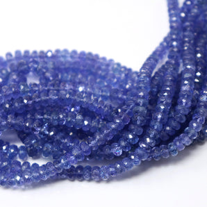 Tanzanite Faceted Roundels, 4-7 mm (TZNT-4-7) - Beadspoint