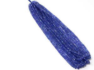 Tanzanite Faceted Roundels, 4-7 mm (TZNT-4-7) - Beadspoint