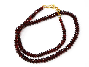 Mozambique Garnet Micro-faceted Finished necklace (GNT-5-7) - Beadspoint
