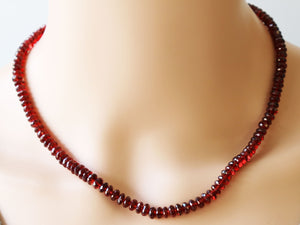 Mozambique Garnet Micro-faceted Finished necklace (GNT-5-7) - Beadspoint