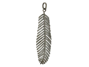 Pave Diamond Feather Pendant, (DPL-2450)