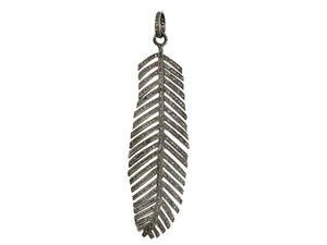 Pave Diamond Feather Pendant, (DPL-2450)