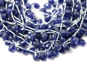 Blue Sapphire Faceted Drops 5 x 9 mm (BSPH-5X9) - Beadspoint