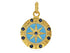 Pave Diamond Enamel Compass Medallion Pendant with Sapphire, (DPM-1208)