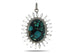 Pave Diamond Turquoise and Moonstone Pendant, (DPL-2455)