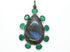 Pave Diamond Labradorite and Green Onyx Pendant, (DLB-038)