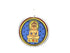 Hand Painted Buddha Round Pendant, 23 mm, (BYCH-024-BLU)