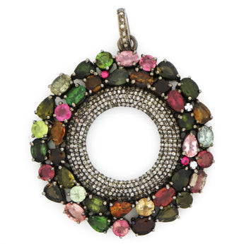 Pave Diamond Tourmaline Pendant -- DTM-7001 - Beadspoint