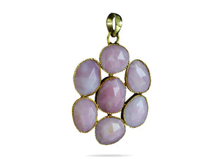 Sterling Silver Artisan Pink Opal Pendant, (SP-5339)