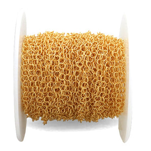 14k Gold Filled Twisted pattern round cable chain, 3.5 mm links, (GF-001)