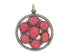 Pave Diamond Ruby Circle Pendant, (DRB-7016)
