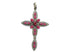 Pave Diamond Ruby Cross Pendant, (DRB-7017)