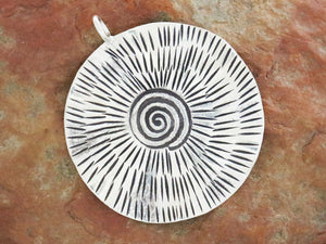 1 of Karen Hill Tribe Silver Large Swirl Wavy Pendant, 35 mm, (8098-TH)