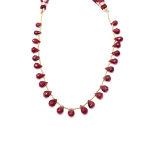 Natural Ruby Faceted Tear Drops, 5x7-5x8 mm, Rich Color, Ruby Gemstone Beads, (RBY-TR-5x7-8)(440)