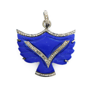 Pave Diamond Lapis Eagle Pendant, (DLP-7035) - Beadspoint