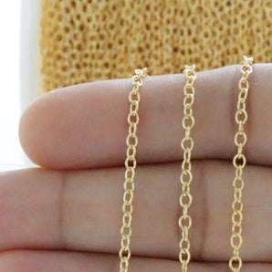 14K Gold Filled Heavy Oval Cable Chain, 2.5x5 mm, (GF-055)