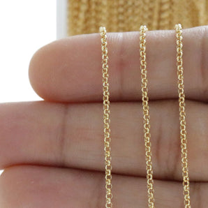 14K Gold Filled medium weight Rolo chain, 1.5 mm, (GF-003)