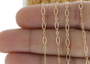 14K Gold Filled Long and Short Cable Chain, 4x5 mm, (GF-068)