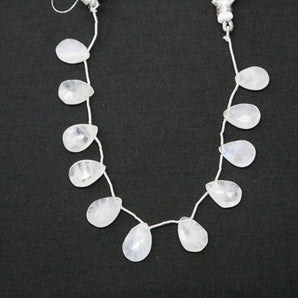 Natural Rainbow Moonstone Faceted Pear Drops, 10x13 mm, Blue Flash, (RNM-PR-10x13)(445)