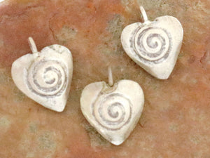 1 of Karen Hill Tribe Silver Heart Swirl Charm, 13 mm, (TH-8117)