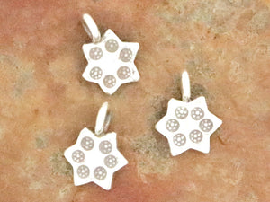 4 of Karen Hill Tribe Silver Diasy Imprint Star Charm, 9 mm, (TH-8121)