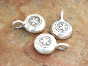2 of Karen Hill Tribe Silver Star Imprinted Disc Charm, 8 mm, (TH-8129)