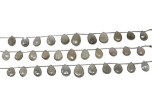 Natural Grey Moonstone Faceted Pear Drops, 9x14-10x15 mm, Rich Color, (GMNS-PR-9x14-10x15)(450)