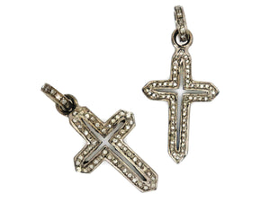 Pave Diamond Cross Charm, (DCH-110) - Beadspoint