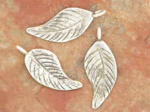 2 of Karen Hill Tribe Silver Leaf Charm, 22x12 mm, (8151-TH)