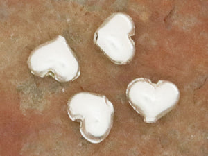 2 of Karen Hill Tribe Silver Plain Heart Beads, 7mm, (8192-TH)