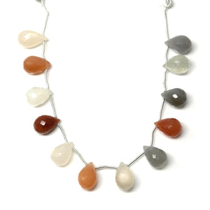 Natural Multi Moonstone Faceted Tear Drops, 10x14 mm, Rich Color, (MMN-TR-10x14)(457)