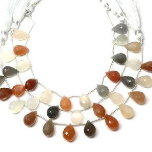 Natural Multi Moonstone Faceted Tear Drops, 10x14 mm, Rich Color, (MMN-TR-10x14)(457)